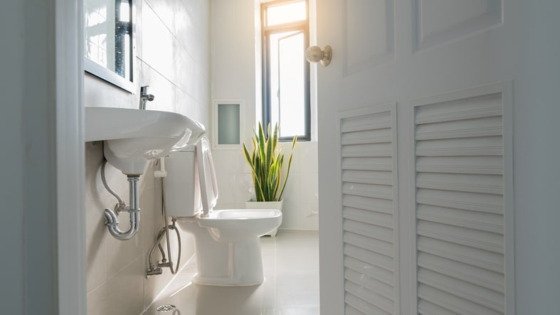 Bathroom and septic system in a home